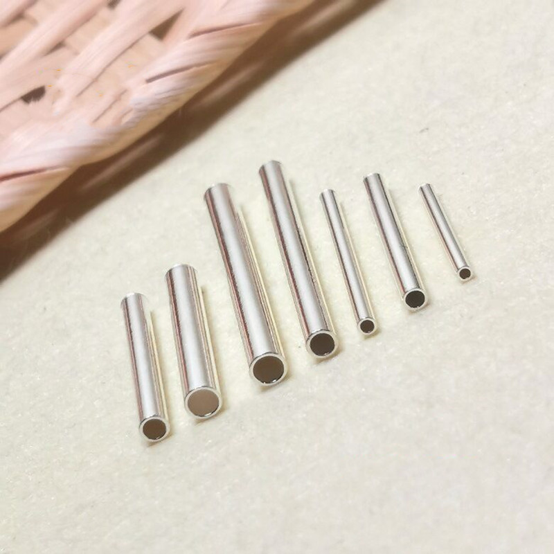 Crimp Bead Tube - Solid 925 Sterling Silver Straight Tube