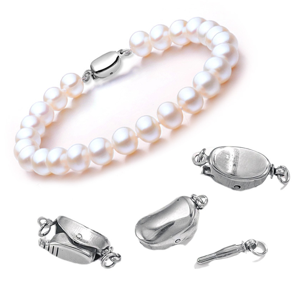 Jewelry Making Material - 5 fibbie per collana in acciaio