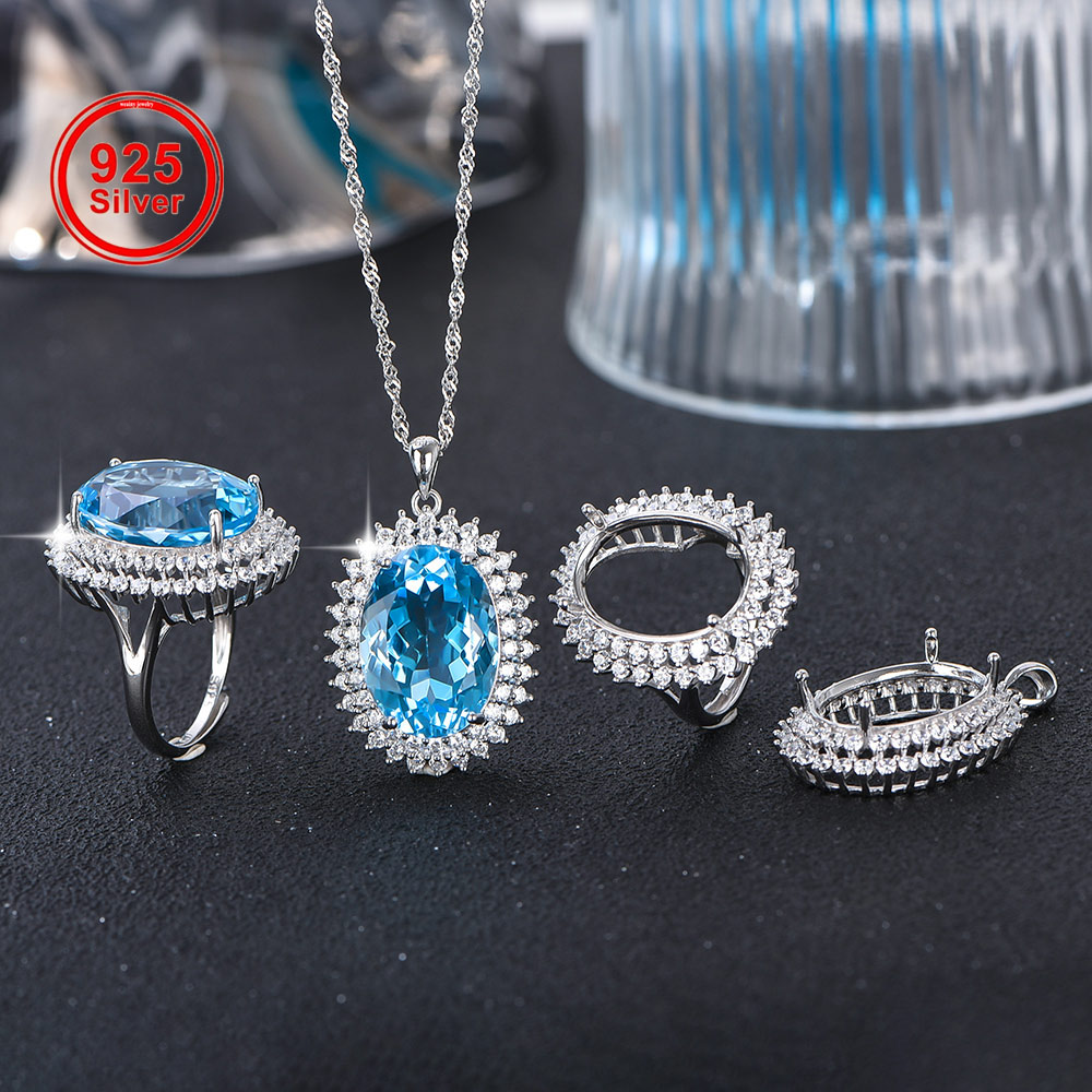 Jewelry Making With Stones - 13x18mm S925 Anello in argento sterling