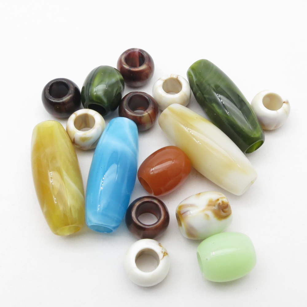 Crimp Bead Tube - 16 pezzi Mix Styles Acrilico Crochet