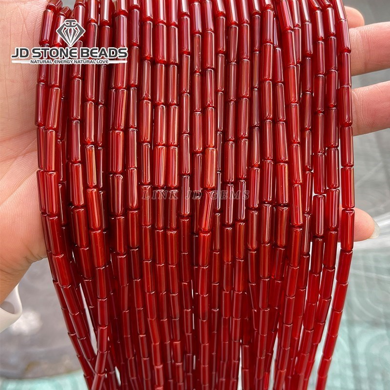 Crimp Bead Tube - 4*13mm agata naturale avventurina pietra tubo