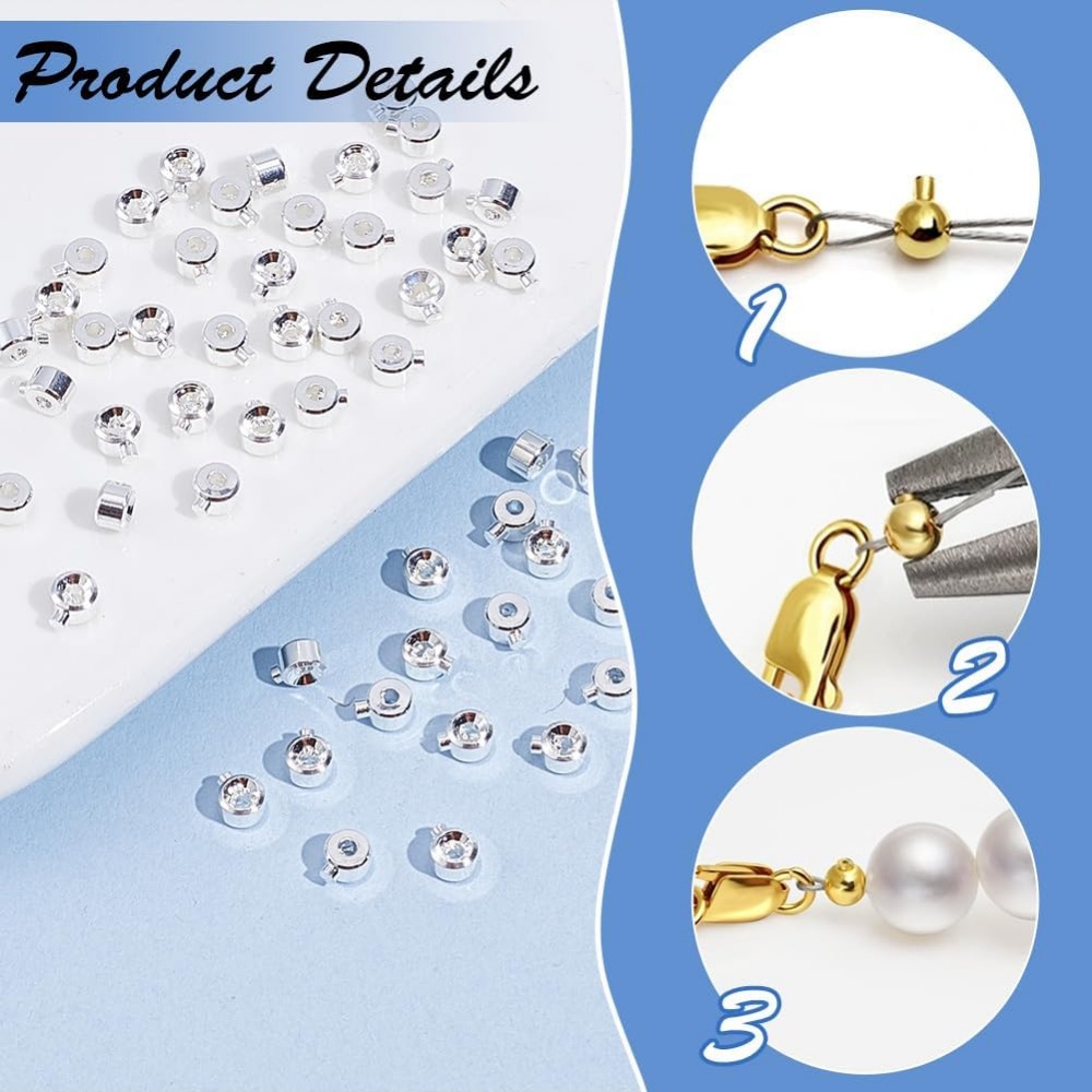 60 pezzi di perline a crimpare - Jewelry Making Silver recensione e prezzo